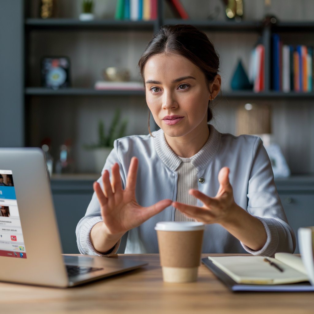 a woman working from home as an online tutor